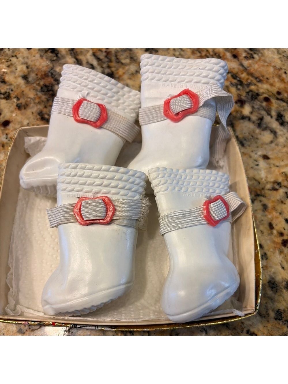 Unbranded Dog Boots One Size for small dogs White Red